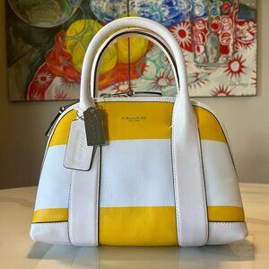 Coach Bleecker Mini Preston Satchel — Sunglow/White  NWT